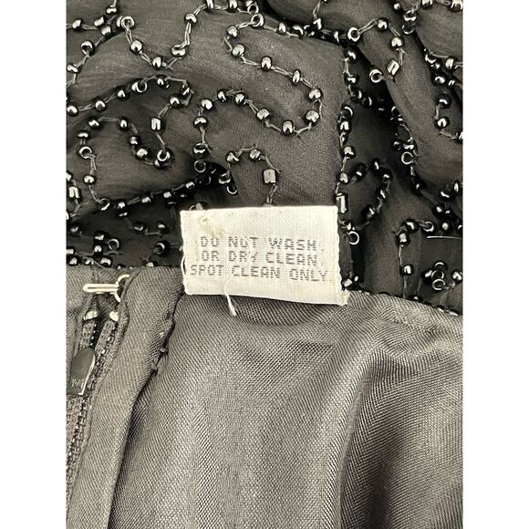 Scala Silk Dress XXL Cocktail Sequins Heavy Beading Formal Evening Sheer Vintage - Picture 7 of 14